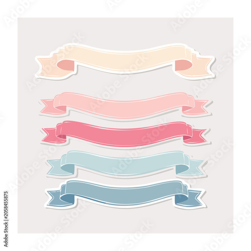 Set of colorful decorative banners in flat design