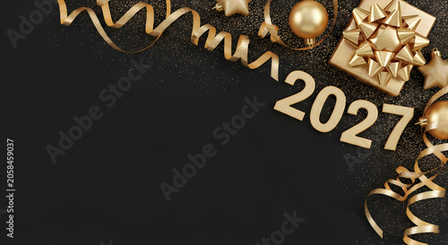 Golden new year 2027 celebration background
