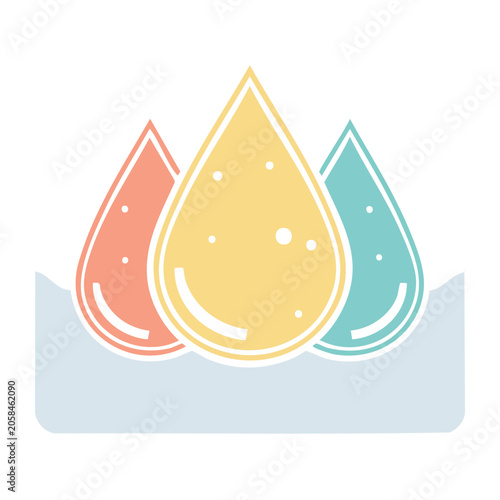 Colorful water droplets icon set