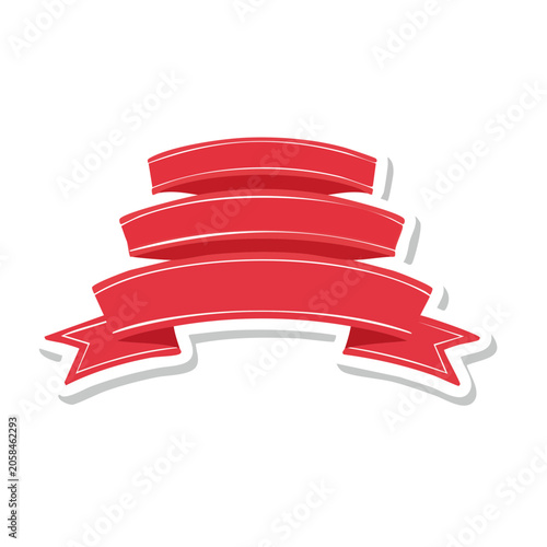 Red Ribbon Banner Icon with Transparent Background