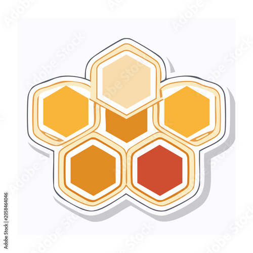 Colorful Hexagon Cluster Icon with Transparent Background
