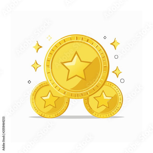 Flat design yellow sun with rays and face