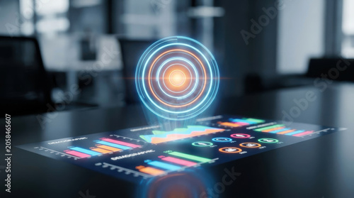 Target audience research concept glowing digital ax marketing analytics future technology data analysis