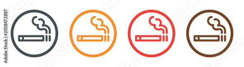 Bilde på lerret Smoking area icon set, designated smoking zone symbols for public spaces