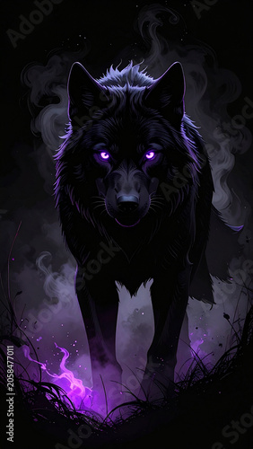 wolf howling at night