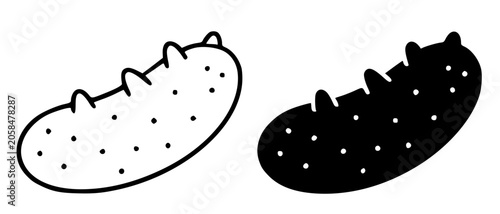 Tableau sur toile Bacteria illustration, minimalist outline and silhouette icon