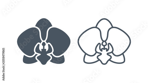 Orchid Flower Icon Vector Design Set