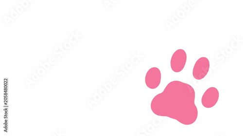 肉球　動物の足跡　CG    アニメーション　ループ動画　シンプル　ポップ　スタンプ　猫　犬　Animated animal paw print icon background.cat,dog.Loop video.