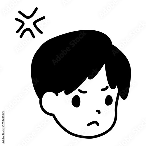 Illustration Boy Angry Drawing