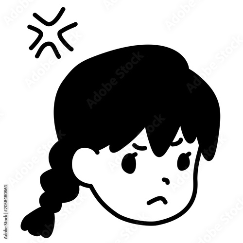 Illustration Girl Angry Drawing