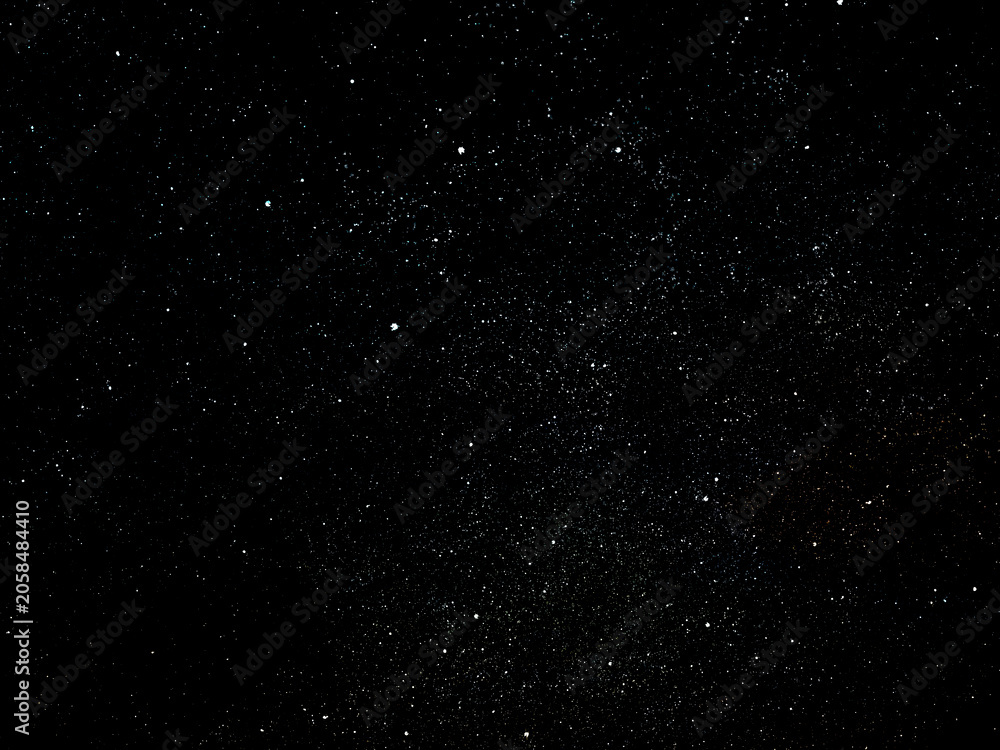 Fototapeta premium Space star shape sky night background, black starry cosmos abstract pattern dark blue science, textile cosmic galaxy astronomy decoration fantasy wallpaper landscape