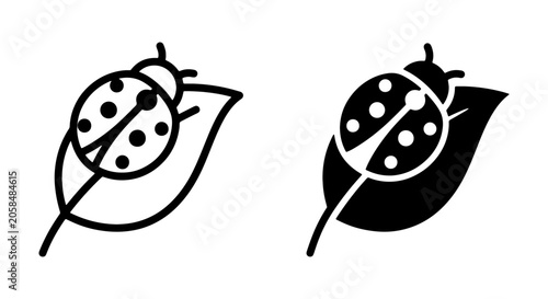 Canvastavla Ladybug Icons, Insect Vector Art, Nature Symbols, Simple Garden Critter Graphics