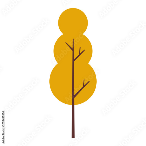 Simple Tree Illustration With Round Shapes and Natural Colors in Flat Design ...