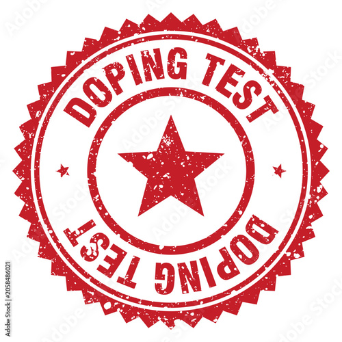 Konstfotografi doping test red grunge round stamp. doping test stamp