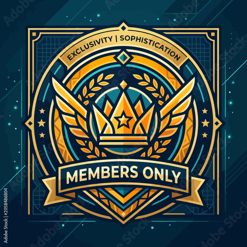 Fotografie Elegant emblem with crown and wings signifies exclusivity and status