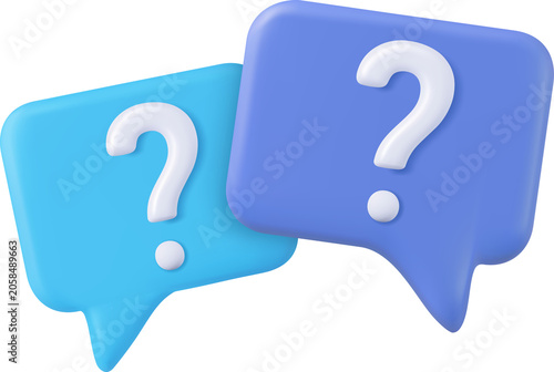 Tableau sur toile 3d Speech bubble with question mark.