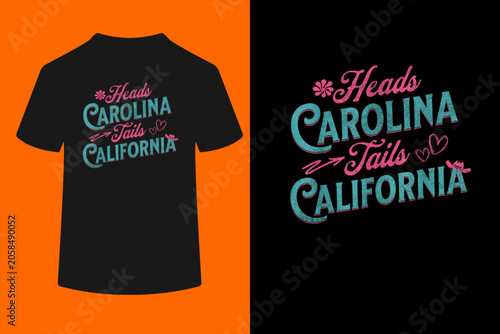 Obraz na plátne Heads Carolina Tail California Retro Vintage T-Shirt
