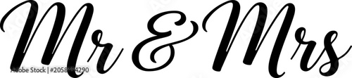 Fotografi Elegant mr mrs silhouette wedding typography