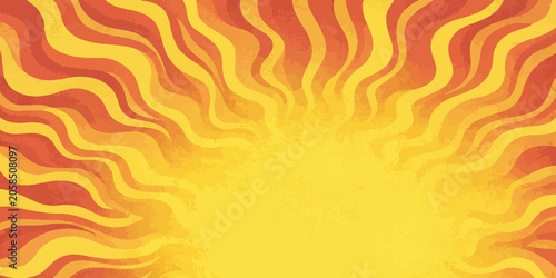 Fotografía Radiant sun with stylized heat waves and bright light illustration abstract back
