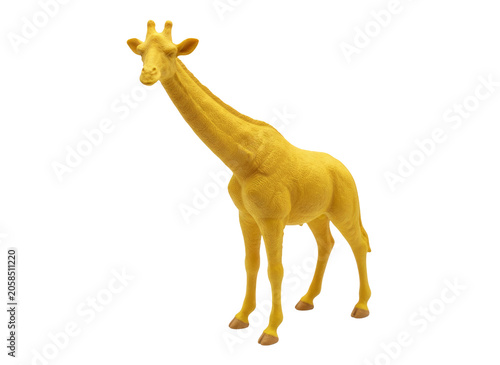 Realistic Yellow Giraffe 3D Animal Figure Isolated on Transparent Background