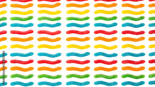 Colorful Wavy Gummy Lines Pattern Isolated, Transparent, PNG, Suitable for Candy Packaging, Kids Wallpaper, Fun Background Design