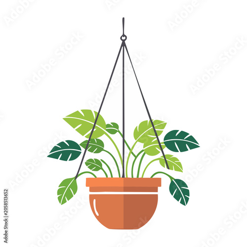 Flat design potted plant vector illustration