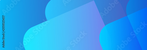 Vibrant blue gradient abstract background with overlapping soft fluid organic blob shapes and translucent layers vector graphic design element.