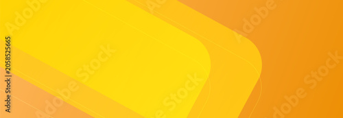 Abstract bright yellow and orange corporate background featuring overlapping geometric rounded rectangle shapes with subtle diagonal lines vector illustration.