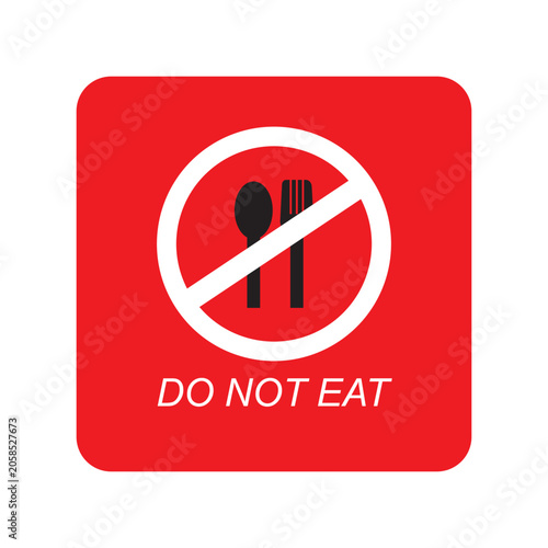 No eating sign with crossed fork and knife in red circle  no food allowed symbol