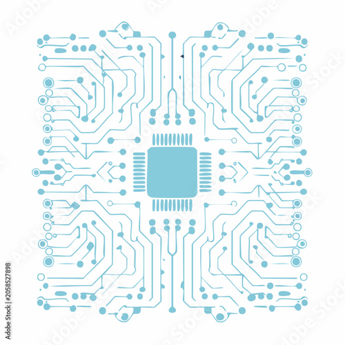 Abstract Blue Circuit Board Design