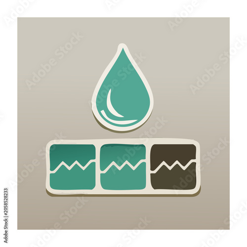 Flat design water droplet and data chart icon