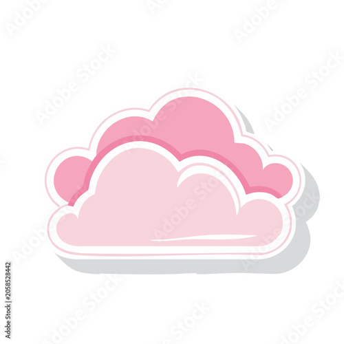 Pink cartoon cloud with transparent background