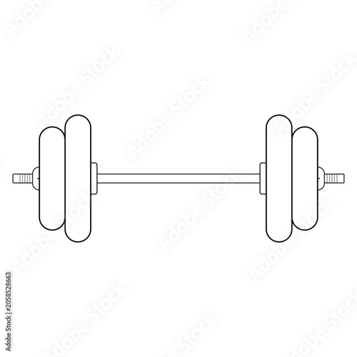 Line Barbell Weight illustration cartoon cute