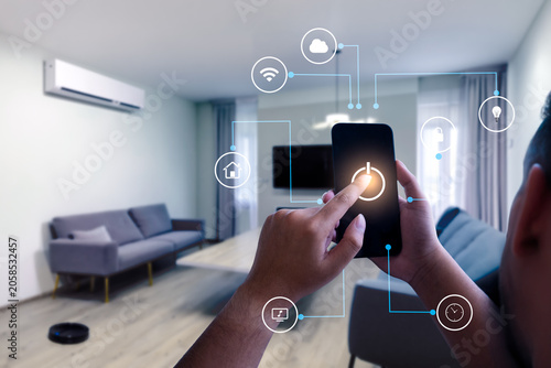 Smart Home Control via Smartphone with IoT Automation System in Modern Living Room