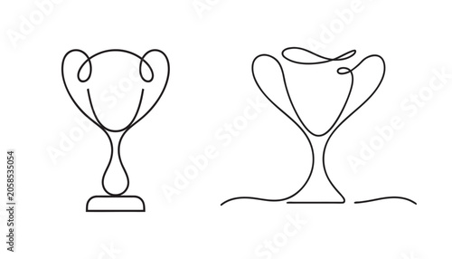Minimalist line art of wine glasses