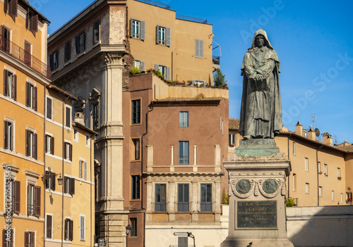 Εκτύπωση καμβά Denkmal Giordano Bruno auf dem Campo de' Fiori in Rom