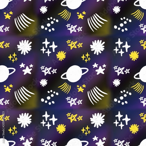 Galaxy planet seamless
