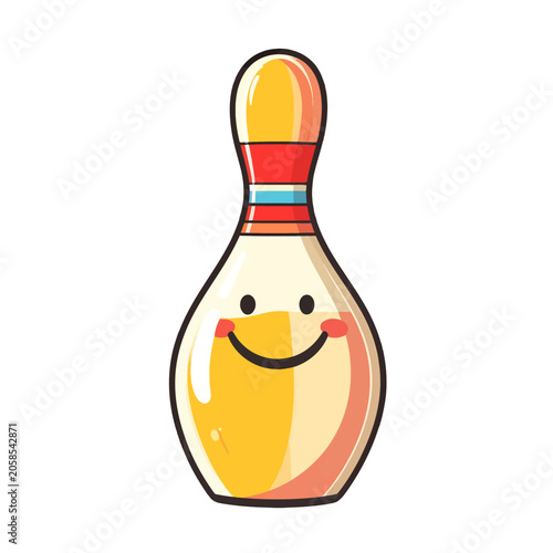 Canvas-taulu A cheerful bowling pin with a smiling face and rosy cheeks