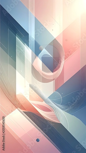 A vibrant abstract artwork with geometric shapes