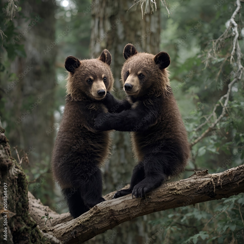 Fototapeta premium brown bear in the forest