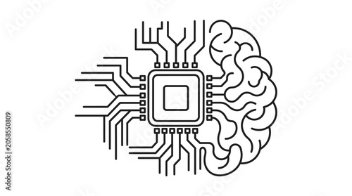 Circuit lines feeding into a brain microchip