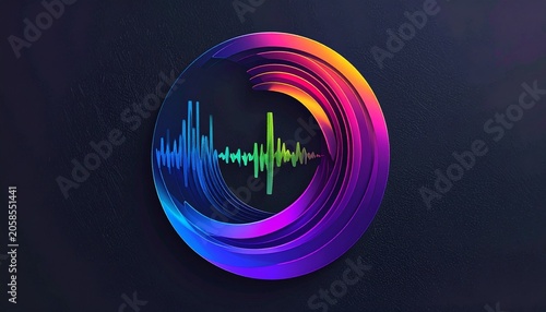 Vibrant Audio Waveform Circle