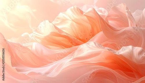 A warm, dreamy floral arrangement with soft pink and orange hues