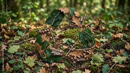 Forest Floor Leaves and Acorns Natural Texture for Nature Backgrounds