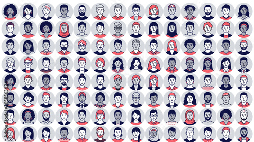 Minimalist people avatar profile icons