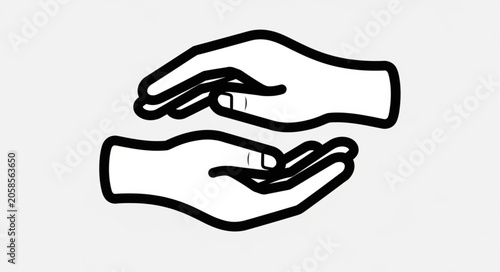Two open hands reaching towards each other in a protective gesture.