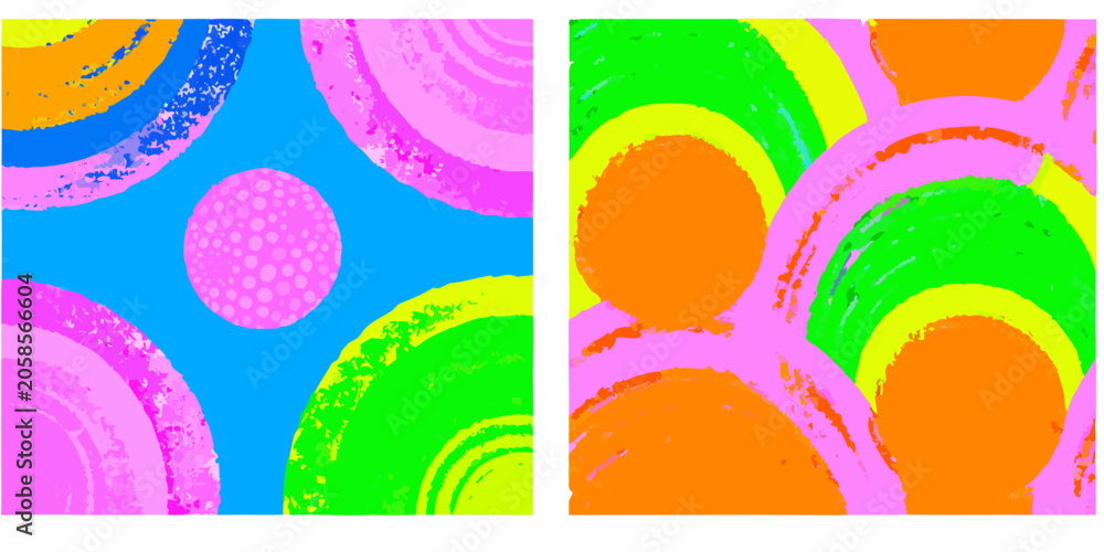 Obraz premium Colorful circular pattern with overlapping shapes vector illustration