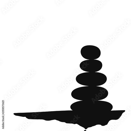 Canvas Print Stacked stones symbolize balance and tranquility on a flat surface