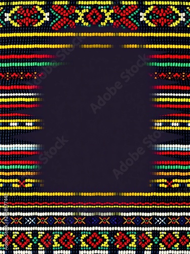 Intricate Maasai beadwork-inspired design featuring geometric patterns and stripes, maasai, stripes