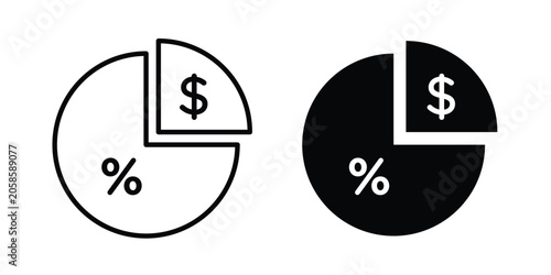 Fotografi Dividend icon bundle modern line and clipart style collection